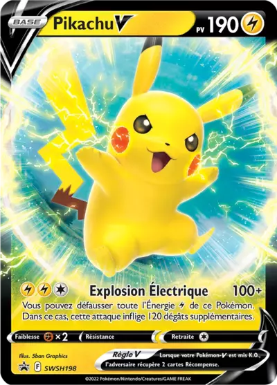 Carte Pokémon Pikachu V SWSH198 - Promo Épée et Bouclier (SWSH) chez Manga Cash Ans (Liège)