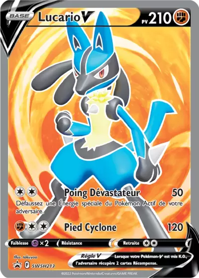 Carte Pokémon Lucario V SWSH213 - Promo Épée et Bouclier (SWSH) chez Manga Cash Ans (Liège)