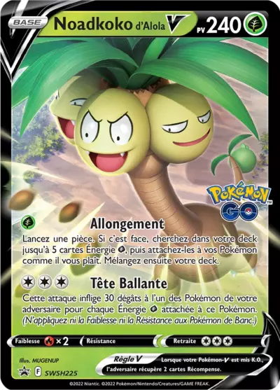 Carte Pokémon Noadkoko d'Alola V SWSH225 - Promo Épée et Bouclier (SWSH) chez Manga Cash Ans (Liège)