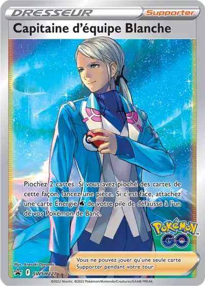 Carte Pokémon Capitaine d'équipe Blanche SWSH227 - Promo Épée et Bouclier (SWSH) chez Manga Cash Ans (Liège)