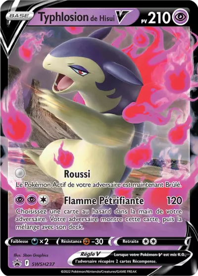 Carte Pokémon Typhlosion de Hisui V SWSH237 - Promo Épée et Bouclier (SWSH) chez Manga Cash Ans (Liège)