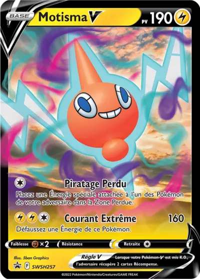 Carte Pokémon Motisma V SWSH257 - Promo Épée et Bouclier (SWSH) chez Manga Cash Ans (Liège)