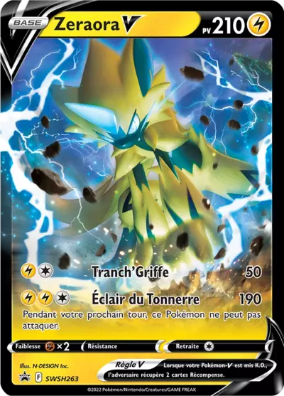 Carte Pokémon Zeraora V SWSH263 - Promo Épée et Bouclier (SWSH) chez Manga Cash Ans (Liège)