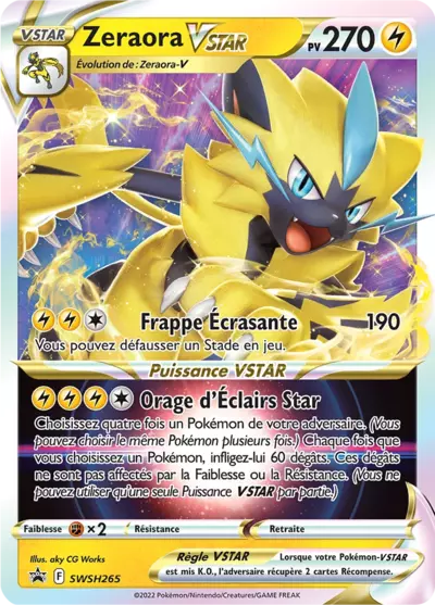 Carte Pokémon Zeraora VSTAR SWSH265 - Promo Épée et Bouclier (SWSH) chez Manga Cash Ans (Liège)