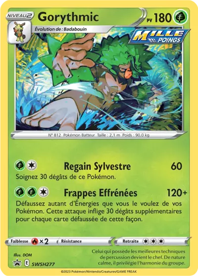 Carte Pokémon Gorythmic SWSH277 - Promo Épée et Bouclier (SWSH) chez Manga Cash Ans (Liège)