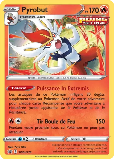 Carte Pokémon Pyrobut SWSH278 - Promo Épée et Bouclier (SWSH) chez Manga Cash Ans (Liège)