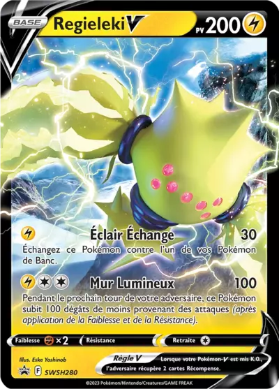 Carte Pokémon Regieleki V SWSH280 - Promo Épée et Bouclier (SWSH) chez Manga Cash Ans (Liège)