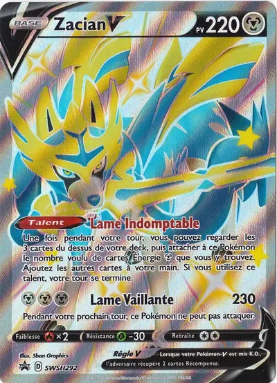 Carte Pokémon Zacian V SWSH292 - Promo Épée et Bouclier (SWSH) chez Manga Cash Ans (Liège)
