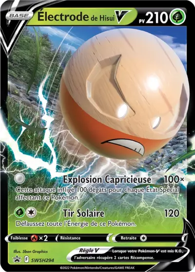 Carte Pokémon Électrode de Hisui V SWSH294 - Promo Épée et Bouclier (SWSH) chez Manga Cash Ans (Liège)