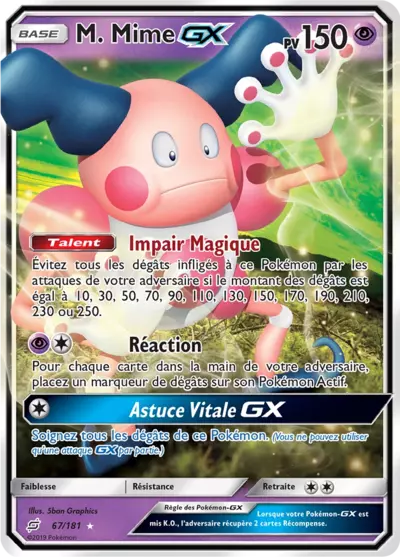 M. Mime GX 067/181, carte Duo de Choc (TEU), en vente à Manga Cash à Ans, province de Liège.