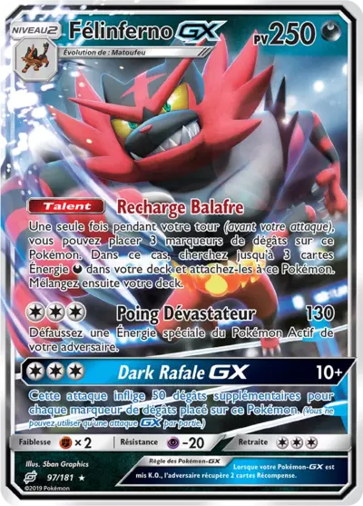 Félinferno GX 097/181, carte Duo de Choc (TEU), en vente à Manga Cash à Ans, province de Liège.