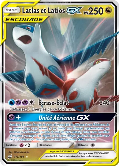Latias et Latios Escouade 113/181, carte Duo de Choc (TEU), en vente à Manga Cash à Ans, province de Liège.