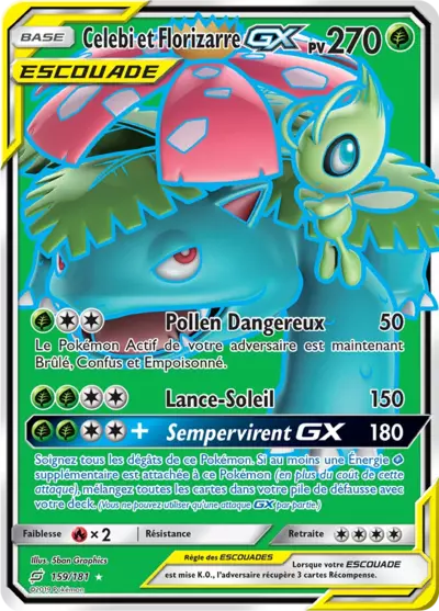 Celebi et Florizarre Escouade 159/181, carte Duo de Choc (TEU), en vente à Manga Cash à Ans, province de Liège.