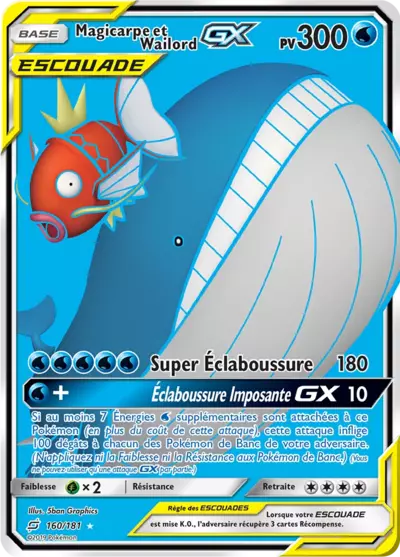 Magicarpe et Wailord Escouade 160/181, carte Duo de Choc (TEU), en vente à Manga Cash à Ans, province de Liège.