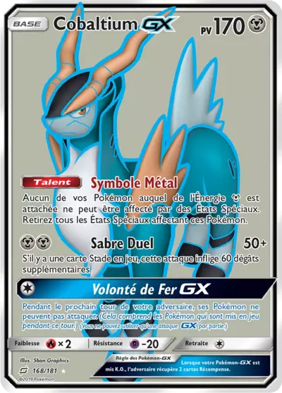 Cobaltium GX 168/181, carte Duo de Choc (TEU), en vente à Manga Cash à Ans, province de Liège.