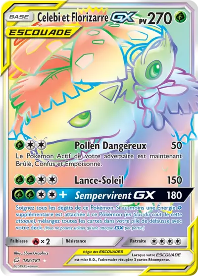 Celebi et Florizarre Escouade 182/181, carte Duo de Choc (TEU), en vente à Manga Cash à Ans, province de Liège.