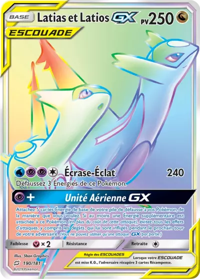 Latias et Latios Escouade 190/181, carte Duo de Choc (TEU), en vente à Manga Cash à Ans, province de Liège.