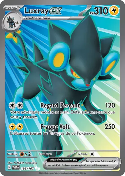 Retrouvez Luxray EX 195/167 – Mascarade Crépusculaire chez Manga Cash Ans (Liège).
