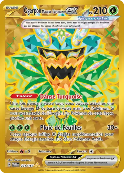 Retrouvez Ogerpon Masque Turquoise Téracristal EX 221/167 – Mascarade Crépusculaire chez Manga Cash Ans (Liège).