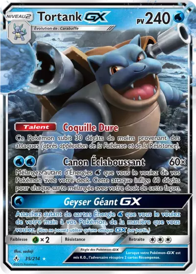 Tortank GX 035/214, carte Alliance Infaillible (UNB), en vente à Manga Cash à Ans, province de Liège.