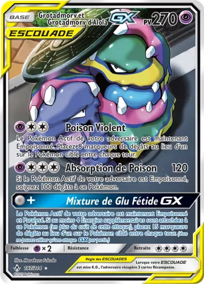 Grotadmorv et Grotadmorv d'Alola Escouade 197/214, carte Alliance Infaillible (UNB), en vente à Manga Cash à Ans, province de Liège.