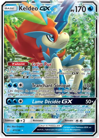 Keldeo GX 47/236, carte Harmonie des Esprits (UNM), en vente à Manga Cash à Ans, province de Liège.