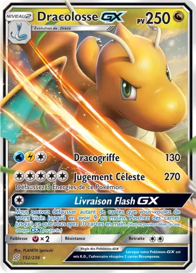 Dracolosse GX 152/236, carte Harmonie des Esprits (UNM), en vente à Manga Cash à Ans, province de Liège.