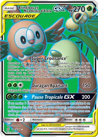 Brindibou et Noadkoko d'Alola Escouade 214/236, carte Harmonie des Esprits (UNM), en vente à Manga Cash à Ans, province de Liège.