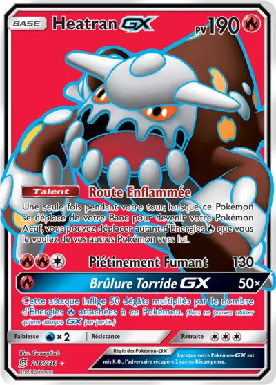 Heatran GX 216/236, carte Harmonie des Esprits (UNM), en vente à Manga Cash à Ans, province de Liège.