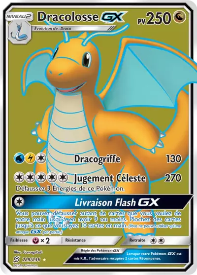 Dracolosse GX 229/236, carte Harmonie des Esprits (UNM), en vente à Manga Cash à Ans, province de Liège.