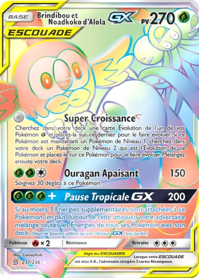 Brindibou et Noadkoko d'Alola Escouade 237/236, carte Harmonie des Esprits (UNM), en vente à Manga Cash à Ans, province de Liège.