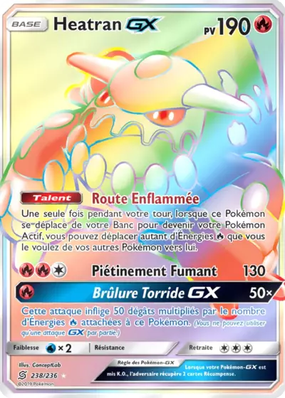Heatran GX 238/236, carte Harmonie des Esprits (UNM), en vente à Manga Cash à Ans, province de Liège.