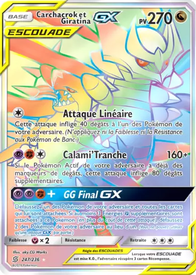 Carchacrok et Giratina Escouade 247/236, carte Harmonie des Esprits (UNM), en vente à Manga Cash à Ans, province de Liège.