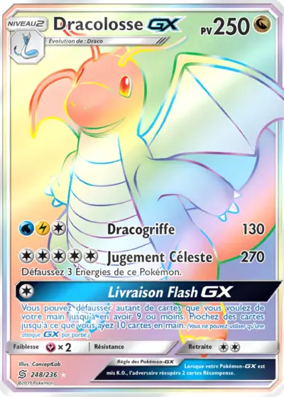 Dracolosse GX 248/236, carte Harmonie des Esprits (UNM), en vente à Manga Cash à Ans, province de Liège.