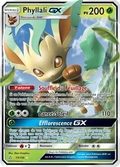 Phyllali GX 13/156, carte Ultra-Prisme (UPR), en vente à Manga Cash à Ans, province de Liège.