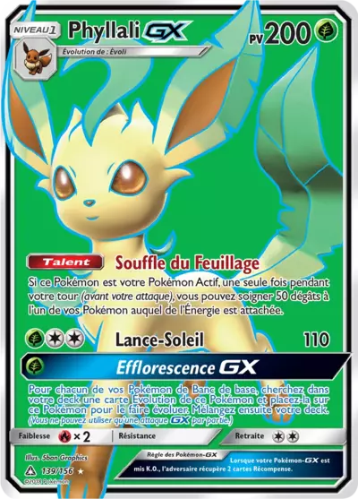 Phyllali GX 139/156, carte Ultra-Prisme (UPR), en vente à Manga Cash à Ans, province de Liège.