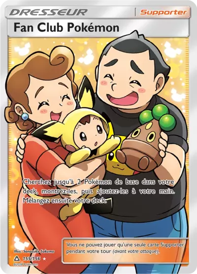 Fan Club Pokémon 155/156, carte Ultra-Prisme (UPR), en vente à Manga Cash à Ans, province de Liège.
