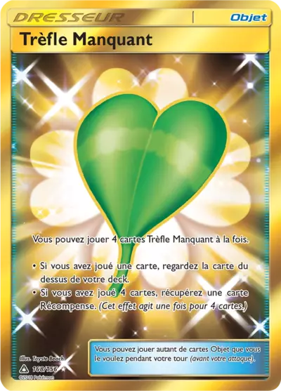 Trèfle Manquant 168/156, carte Ultra-Prisme (UPR), en vente à Manga Cash à Ans, province de Liège.