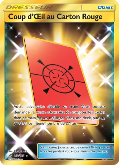Coup d'Œil au Carton Rouge 169/156, carte Ultra-Prisme (UPR), en vente à Manga Cash à Ans, province de Liège.