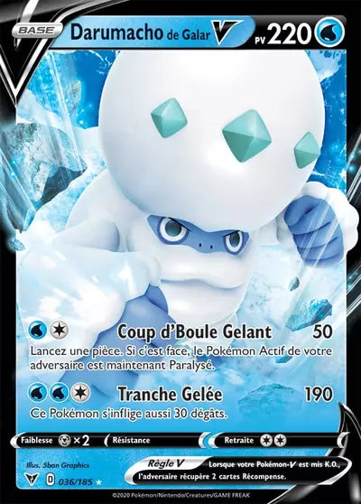 Carte Pokémon Darumacho de Galar V 036/185 Voltage Éclatant - Manga Cash Ans-Liège