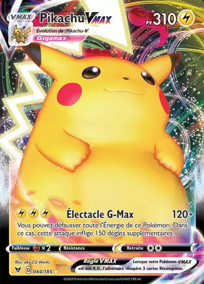 Carte Pokémon Pikachu VMAX 044/185 Voltage Éclatant - Manga Cash Ans-Liège