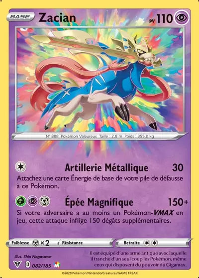 Carte Pokémon Zacian 082/185 Voltage Éclatant - Manga Cash Ans (Liège)