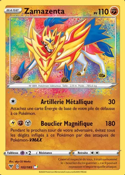 Carte Pokémon Zamazenta 102/185 Voltage Éclatant - Manga Cash Ans (Liège)