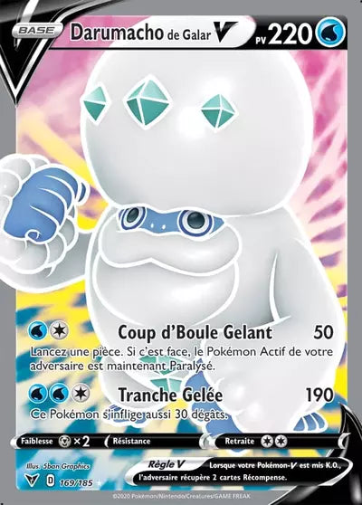 Carte Pokémon Darumacho de Galar V 169/185 Voltage Éclatant - Manga Cash Ans-Liège
