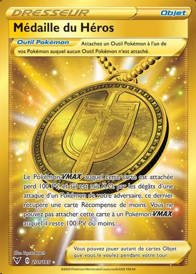 Carte Pokémon Médaille du Héros 201/185 Voltage Éclatant - Manga Cash Ans (Liège)
