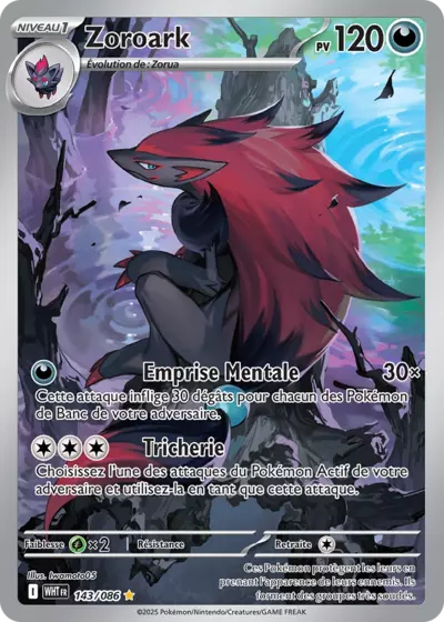 Retrouvez Zoroark 143/086 – Flamme Blanche chez Manga Cash Ans (Liège).