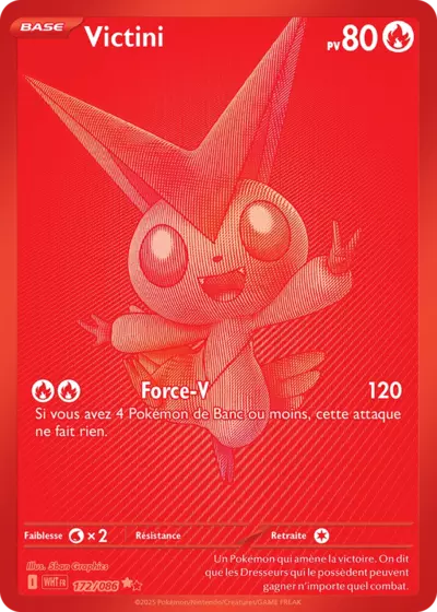 Retrouvez Victini 172/086 – Flamme Blanche chez Manga Cash Ans (Liège).