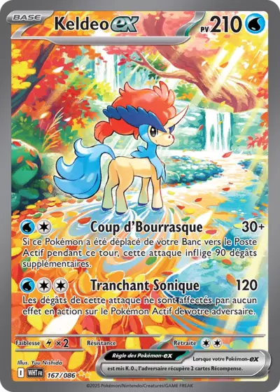 Carte Pokémon Keldeo EX 167/086 Flamme Blanche disponible à Liège