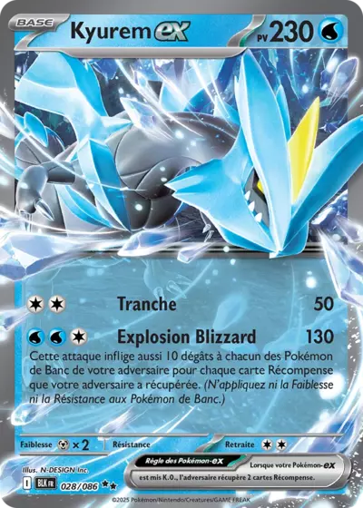 Kyurem EX 028/086 de l’extension Foudre Noire, présentée chez Manga Cash à Ans en région liégeoise.