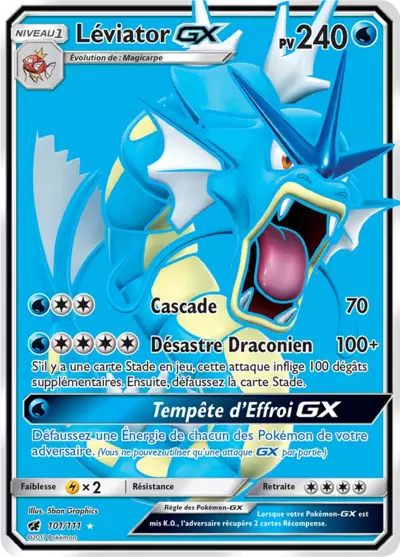 Carte Pokémon Léviator GX 101/111 Invasion Carmin disponible à Ans chez Manga Cash